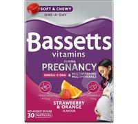 Bassetts Vitamins Pregnancy+ Omega-3 DHA Multivitamins & Multiminerals Strawberry & Orange Flavour 30 Gummy Pastilles