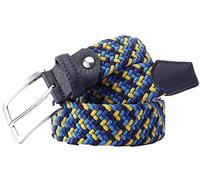 Bassin and Brown Mens Four Colour Woven Belt - Navy/Royal Blue/French Blue/Yellow - Large