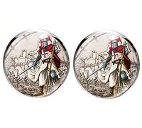 Bassin and Brown Mens Knights Templar Cufflinks - Grey/Blue/Red