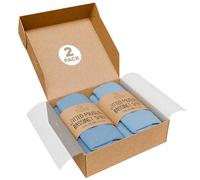 Bassinet Fitted Sheets - Compatible with Halo Bassinest Swivel Sleeper | 100% Organic Muslin Cotton - Light Blue + Dark Blue | 30x16 (2 Pack)