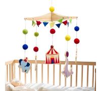 Bassinet Mobile | Animal Circus Design, Interactive Sensory Activity for Bassinet - Bed Toy and Mobile | For Home Living Room Travel On The Go Car Pram Decoration Photo Prop