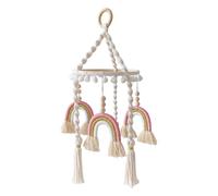 Bassinet Mobile Boho - Boho Hanging Mobile For Bassinet | Rainbow Mobile Nursery Pendant, Rustic Cunsinet Mobile, Mobile Neutral Tone Bosinet, Colorful Mobile For Neutral Gender