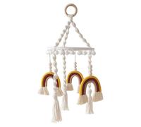 Bassinet Mobile Boho - Boho Hanging Mobile For Bassinet | Rainbow Mobile Nursery Pendant, Rustic Cunsinet Mobile, Mobile Neutral Tone Bosinet, Colorful Mobile For Neutral Gender