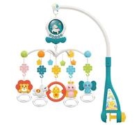 Bassinet Mobile - Nursery Musical Projector Night Light for Newborns, Brain Development Toys for 0-3 Months, Musical Light Up Toy, Crib Mobile Blue Pink