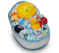 Bassinet New Baby Boy Gift Set, Baby Layette Set with 17-Piece Unique New Baby Essentials for Expecting Moms and New Parents, Blue - Nikki’s Gift Baskets