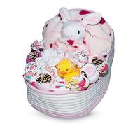 Bassinet New Baby Girl Gift Set, Baby Layette Set with 17-Piece Unique New Baby Essentials for Expecting Moms and New Parents, Pink - Nikki’s Gift Baskets