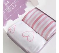 Bassinet Sheets Compatible with 4moms Mamaroo Sleep Bassinet, 2 Pack, 100% Jersey Knit Cotton Sheets, Breathable and Heavenly Soft, Pink Print for Baby Girl