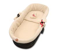 Bassinet Surround Muslin - Baby Crib Accessory for Strollers and Buggies Bassinet Insert Stroller Accessory 3-Piece Set with Pillow and Gondola Insert Light Beige
