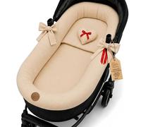 Bassinet Surround Muslin - Baby Crib Accessory for Strollers and Buggies Bassinet Insert Stroller Accessory 3-piece Set with Pillow and Gondola Insert Beige