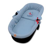 Bassinet Surround Muslin - Baby Crib Accessory for Strollers and Buggies Bassinet Insert Stroller Accessory 3-Piece Set with Pillow and Gondola Insert Blue