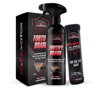 BassMotor Car Interior Dashboard and Plastic Cleaner Special Anti-Dust Natural Effect Cleans Without Shine Fresh Aroma for Interiors - Fortifies Dashboard 500ml + Premium Cloth.