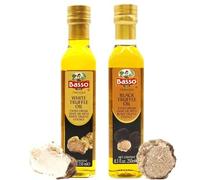 BASSO 1904 Black & White Truffle Oil Set, LARGE BOTTLE SIZE, 2 bottles x 8.5oz (250 ml), High Concentrate,