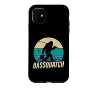 Bassquatch Retro Fishing Bigfoot Design Case for iPhone 11