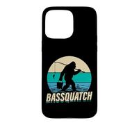 Bassquatch Retro Fishing Bigfoot Design Case for iPhone 15 Pro Max