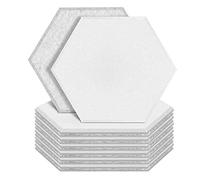 Bassulouda 12 x Hexagonal Acoustic Panels Bevelled Edge Noise Cancelling Foam Panels Soundproofing Padding Acoustic Treatment for Studio