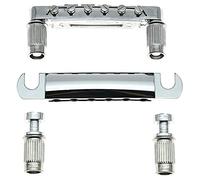 Bassulouda Bridge and Tailpiece Tune-O with Studs for Replacement Electric Guitar LP Bridge Style ABR-1, Silver