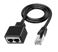 Bassulouda Ethernet LAN Adaptador RJ45 Male to 2 Splitter RJ45 1 to 2 Ethernet LAN Network Adapter Cable