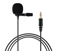 Bassulouda Omnidirectional Microphone 3.5 mm Lavalier Tie Clip Microphones Mini Microphone Audio for Camera Laptop Phone