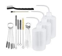 Bassulouda Paint Gun Cleaning Kit 24 Pieces Spray Paint 500ml Plastic Wash Bottle Squeeze Tube Bottle Brushes Paint Gun Cleaning Kit