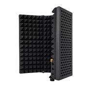 Bassulouda Tabletop Portable Microphone Soundproofing Foam Reflection Filter Mic Sound Proof Equipment for Audio Recording 3 Panels
