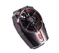 Bassulouda Universal Mini Mobile Phone Cooling Fan Radiator Turbo Hurricane Game Cool Heat Sink Battery Model, Electroplated Black
