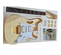 Basswood Body Ashwood Veneer Maple Neck Complete DIY Electric Guitar Building Kit With Mounting Screws professional Electric Guitar Kits