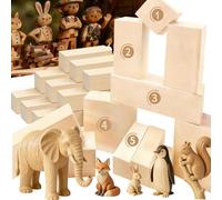 Basswood Carving Blocks: 16 Pieces in 5 Sizes with Oversized Blanks | Soft, Versatile Wood Blocks for All Your Whittling and Craft Projects