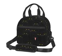 bassyil Black Cat Lunch Box Reusable Insulated Totes Lunch Bag Thermal Cooler Adjustable Shoulder Strap Bag for Men Women