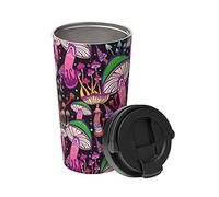 bassyil Mushroom 17oz Insulated Coffee Mug with Flip Lid Handle Funny Novelty Stainless Steel Insulated Travel Tumbler Spill Proof
