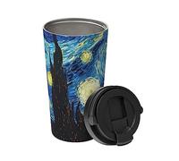 bassyil Van Gogh The Starry Night 17oz Insulated Coffee Mug with Flip Lid Handle Starry Sky Stainless Steel Insulated Travel Tumbler Spill Proof