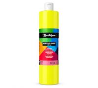 Bastelzone Acrylic Paint 500 ml - Highly Pigmented Artist Acrylic Paints, Waterproof & Vegan - Ideal for Acrylic Pouring & Painting on Canvas, Wood, Stone, Paper, Fabric & Metal (Neon Yellow)