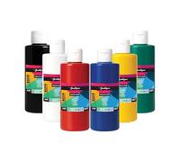 Bastelzone Acrylic Paint Set Opaque Painting Paints for Canvas, Pouring, Paper, Wood, Stone, Fabric, Leather, Metal, Ceramic. All Purpose Paint Set (6 Colors x 400ml)