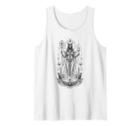 Bastet Cat Goddess Ancient Egyptian Monochrome Mythic Art Tank Top