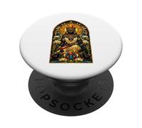 Bastet Cat Goddess Ancient Egyptian Stained Glass Egypt PopSockets Adhesive PopGrip