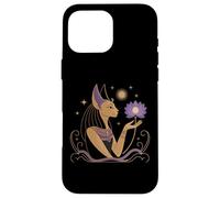 Bastet Cat Goddess Lotus Egypt Spiritual Stars Art Case for iPhone 16 Pro Max