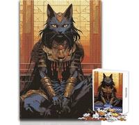 Bastet Egyptian Goddess Jigsaw 1000 Pieces for Adults Brain Training Educational Game Ideal Surprise Gift for Loved Ones Size 38x26cm