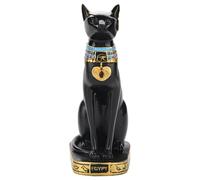 Bastet Statue, Egyptian Statue Black Bastet Collectible Figurine Mini Cat Goddess Statue for Home Desktop Decoration (A5-YX260841 large size)