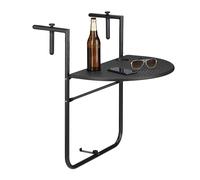 BASTIAN Attachable Balcony Table Folding Balcony Table Foldable Rattan Hand Rail