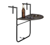 BASTIAN Attachable Balcony Table Folding Balcony Table Foldable Rattan Hand Rail