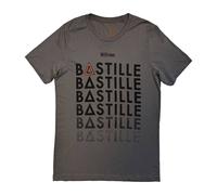Bastille Men's Repeat Logo Back Print T-Shirt in Charcoal | Size: Large Bastille Charcoal L