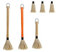 Basting Brushes Grill Mop Set Kitchen Brushes Set Grilling with Wood Handle for BBQ Baking and Kitchen Use Food Safe Brush