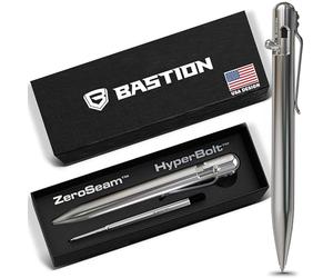 BASTION Bolt Action Pen - Stainless Steel Silver - HyperBolt & ZeroSeam EDC Pen, Refillable Metal Writing Pen, Premium Gift, Smooth Ballpoint Pen, Executive Pocket Pen