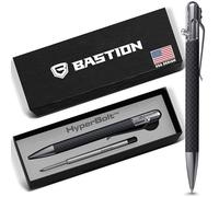 BASTION Carbon Fibre & Stainless Steel Bolt Action HyperBolt Pen - Lightweight CNC EDC Writing Tool, Refillable, Premium Everyday Carry Gift Pen - Slim