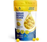 Bastion Garbage Disposal Cleaner and Deodorizer Drops- [[50-Count]] Lemon Zest Scented Kitchen Sink Freshener Pods & Drain Odor Eliminator Disposer Care Balls