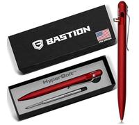 BASTION Luxury Gift Pen Exclusive Hyperbolt™ Slim Aluminium Red Ballpoint, Executive Metal Writing Instrument, premium construction, ideal for professionals, perfect for office or personal use