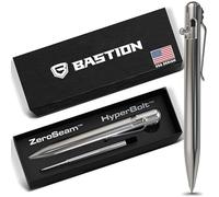 BASTION Stainless Steel Bolt Action Pen with Gift Case - Luxury Executive Retractable Metal Pen - Ink Refillable Office Business Pocket EDC Writing Ballpoint Pens for Men & Women