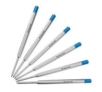 BASTION® Premium Pen Refill, Deeply Pigmented Ink for All Bolt Action Luxury Pens, Standard Ink Refill with 0.55mm Fine Tip - Blue Gel, 6 PC