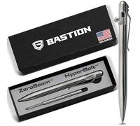 BASTION Slim Bolt Action Stainless Steel Pen with Gift Case - Luxury Executive Retractable Super Lightweight Cute Metal Pen - Ink Refillable Pocket EDC Writing Ballpoint Pens for Men & Women