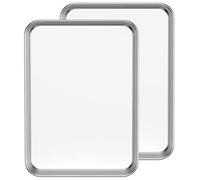 Bastwe Baking Sheet Set of 2, 18 inch Commercial Grade Stainless Steel Baking Pan, Professional Bakeware Oven Tray, Healthy & Non-toxic, Rust Free & Mirror Finish, Easy Clean & Dishwasher Safe