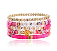 Basuit 5 Pcs Friendship Bracelets TS Handmade Bracelet Colorful Strand Wrap Personalized Stackable Bracelets Multi-Layer Bangles DIY Accessories for Music Lover Girls Boys Children Fans
